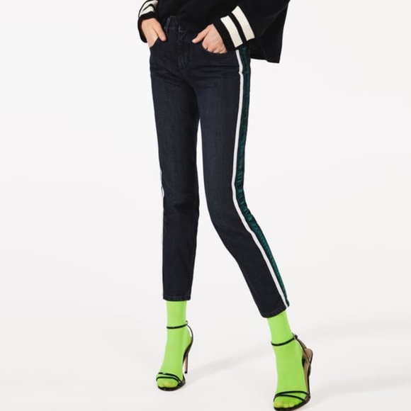 Zara Denim - Zara Trafaluc Jeans With Velvet Side Stripe Detail